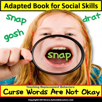 Adapted Book For Social Skills – Profanity Replacement Behavior for Autism/Special Education